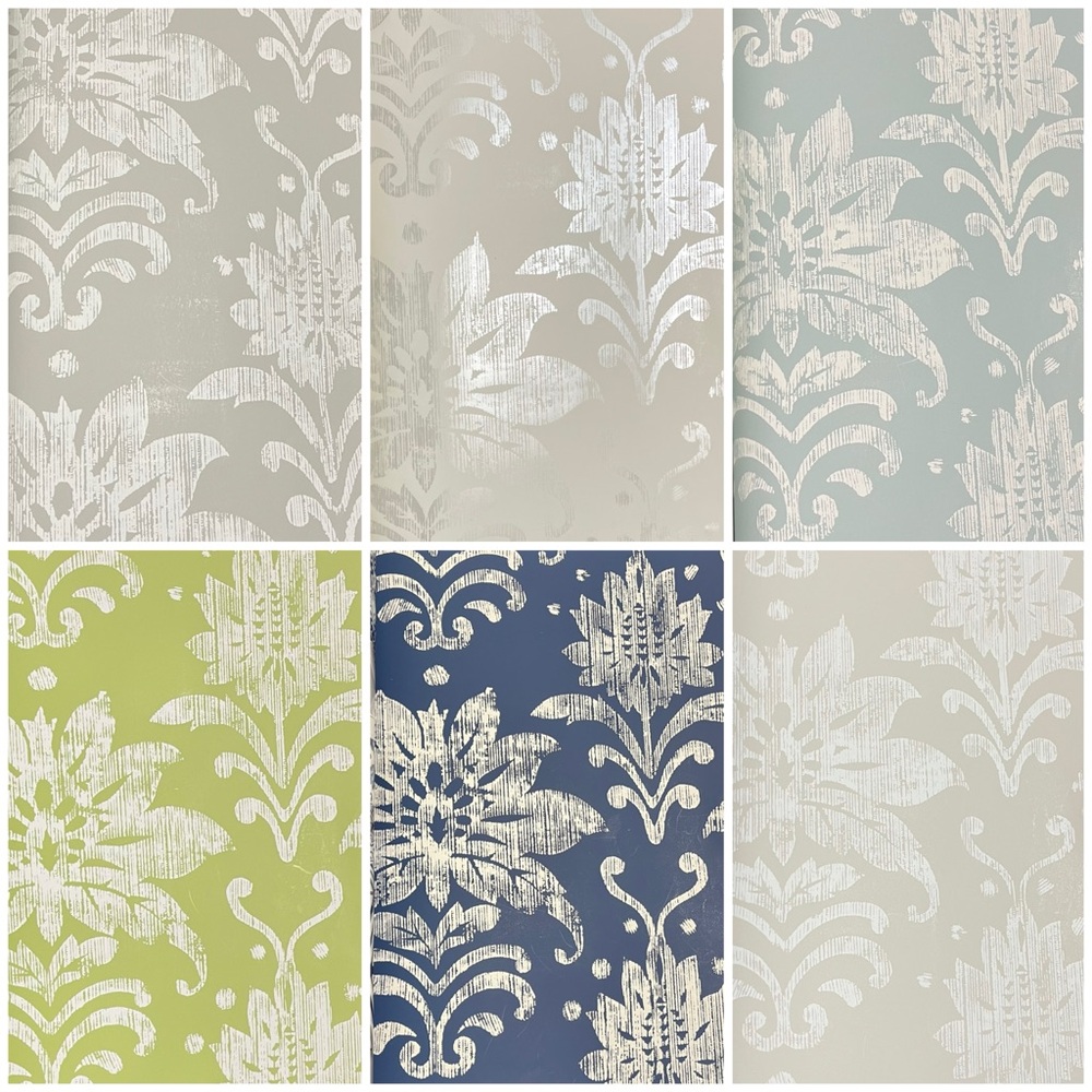 NEW 6 Large Multicolor Floral Patterned Arts&Crafts Wallpaper Sample Sheets DIY